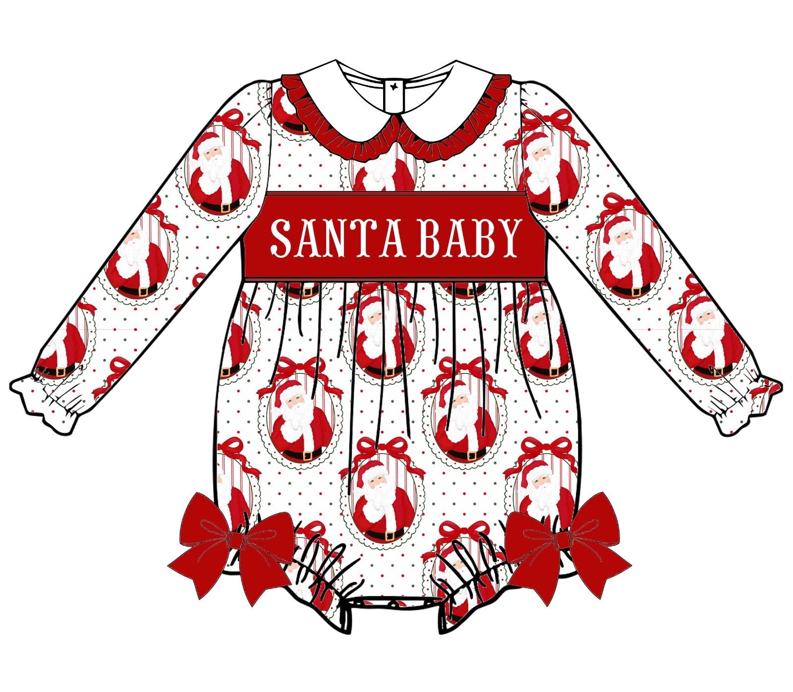 Vintage Santa Wishes smock