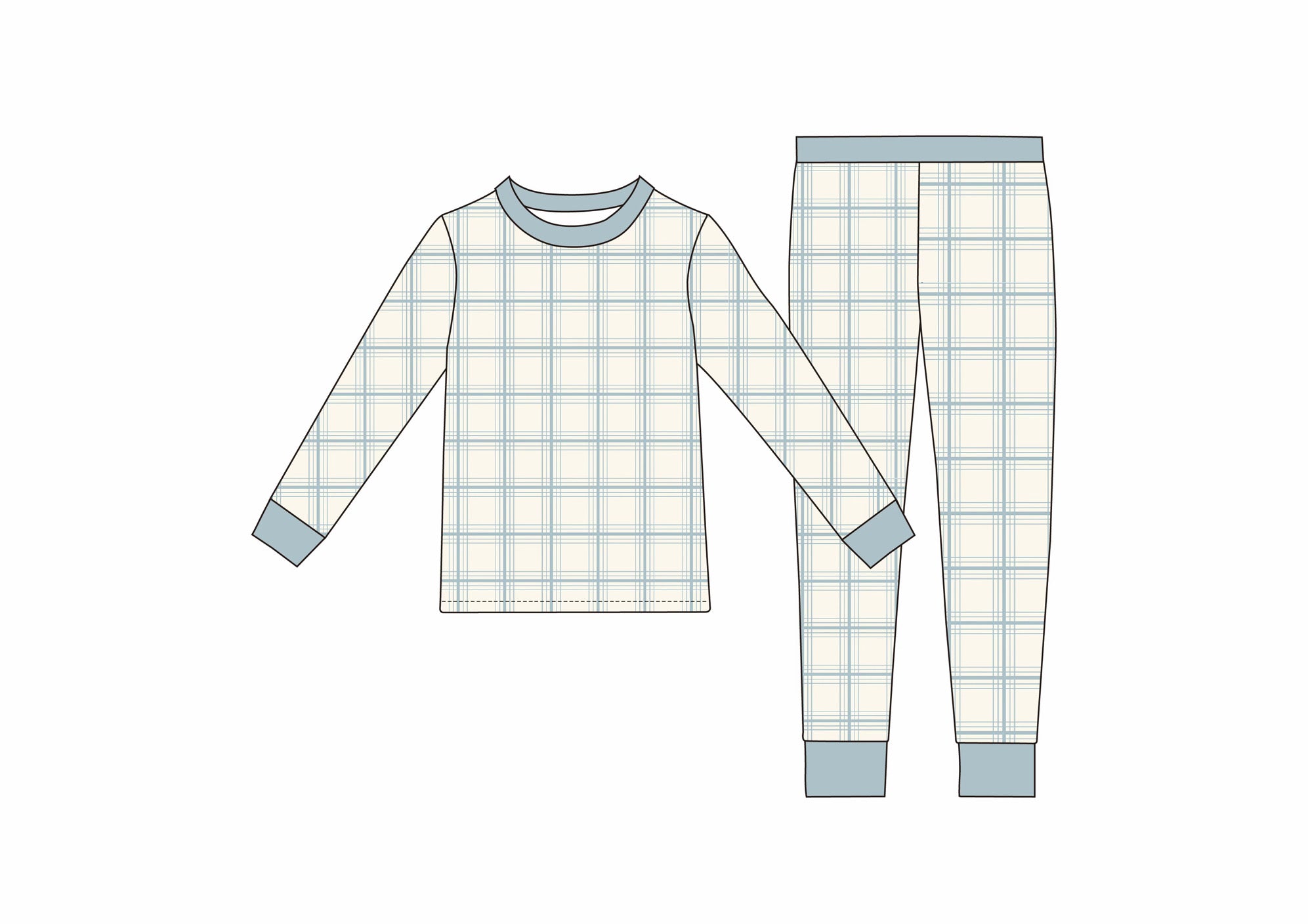 Blue plaid lounge wear