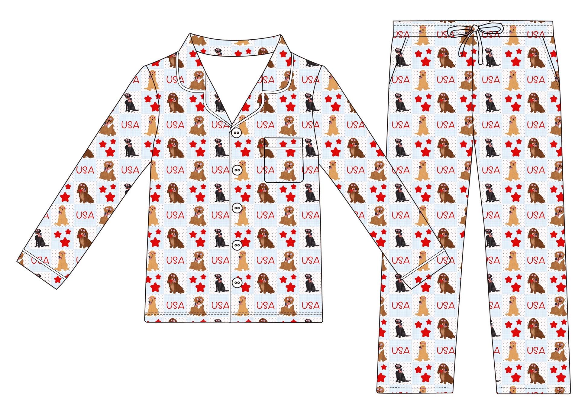 All American pups lounge set