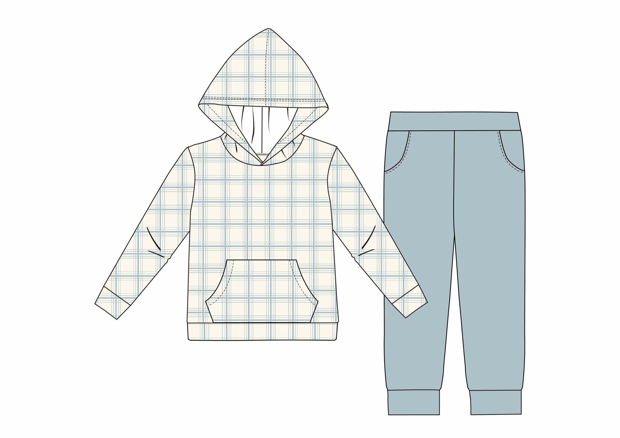 Blue plaid everyday set