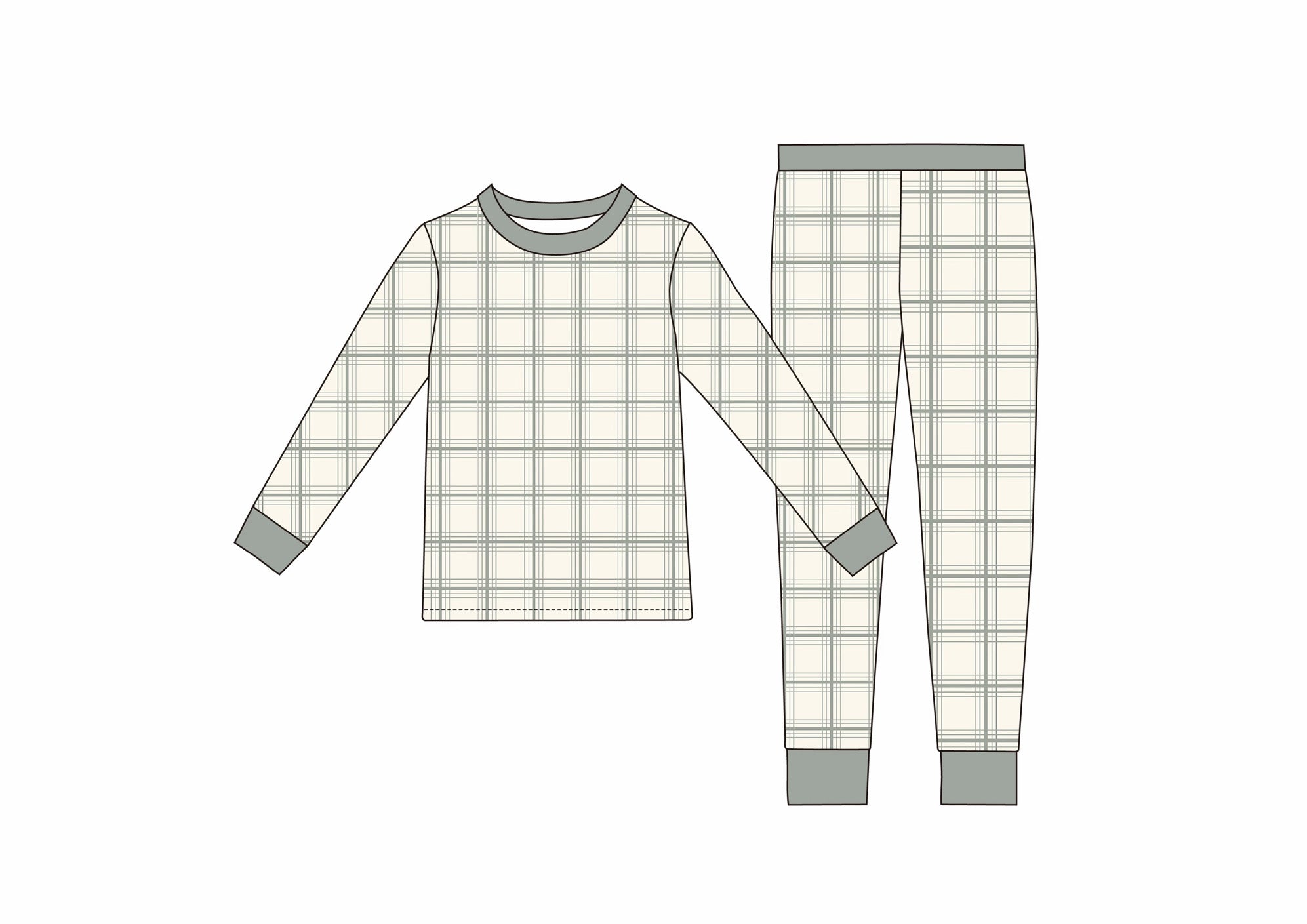 Green plaid lounge wear