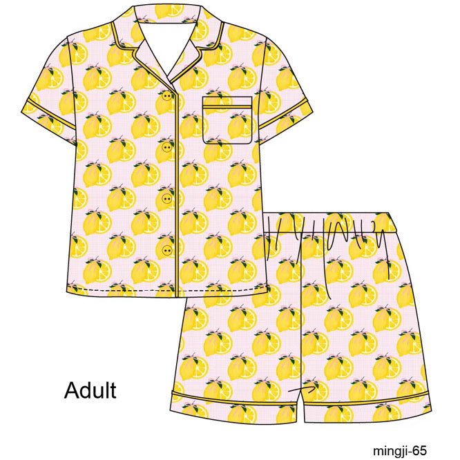 Lemons and bows women's lounge set