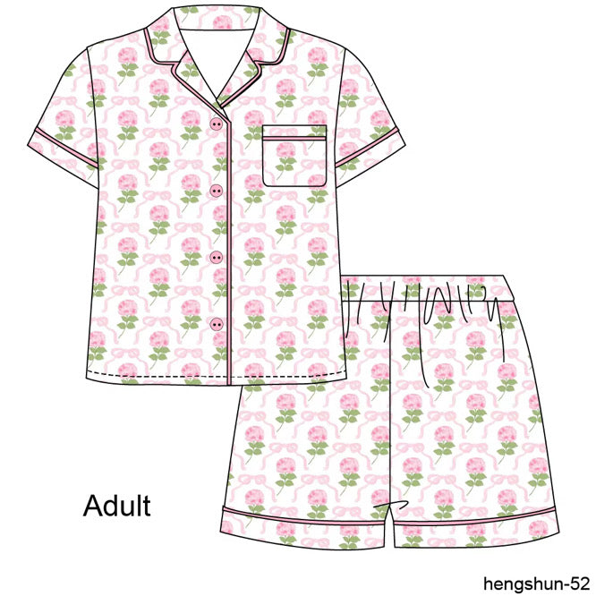Pink hydrangeas women's lounge wear