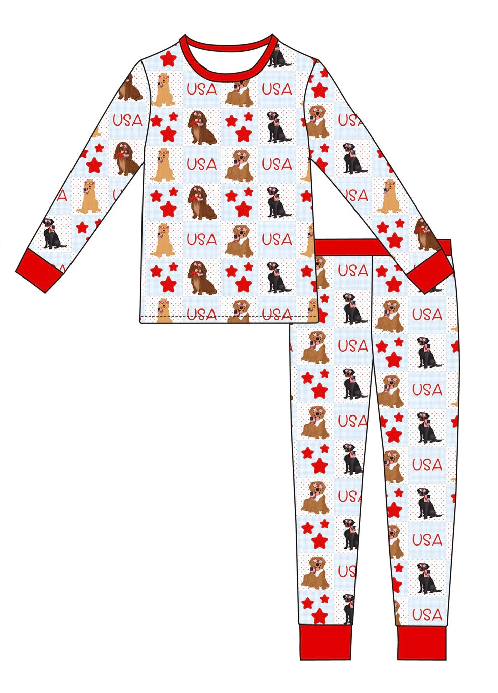 All-American Pups lounge wear set
