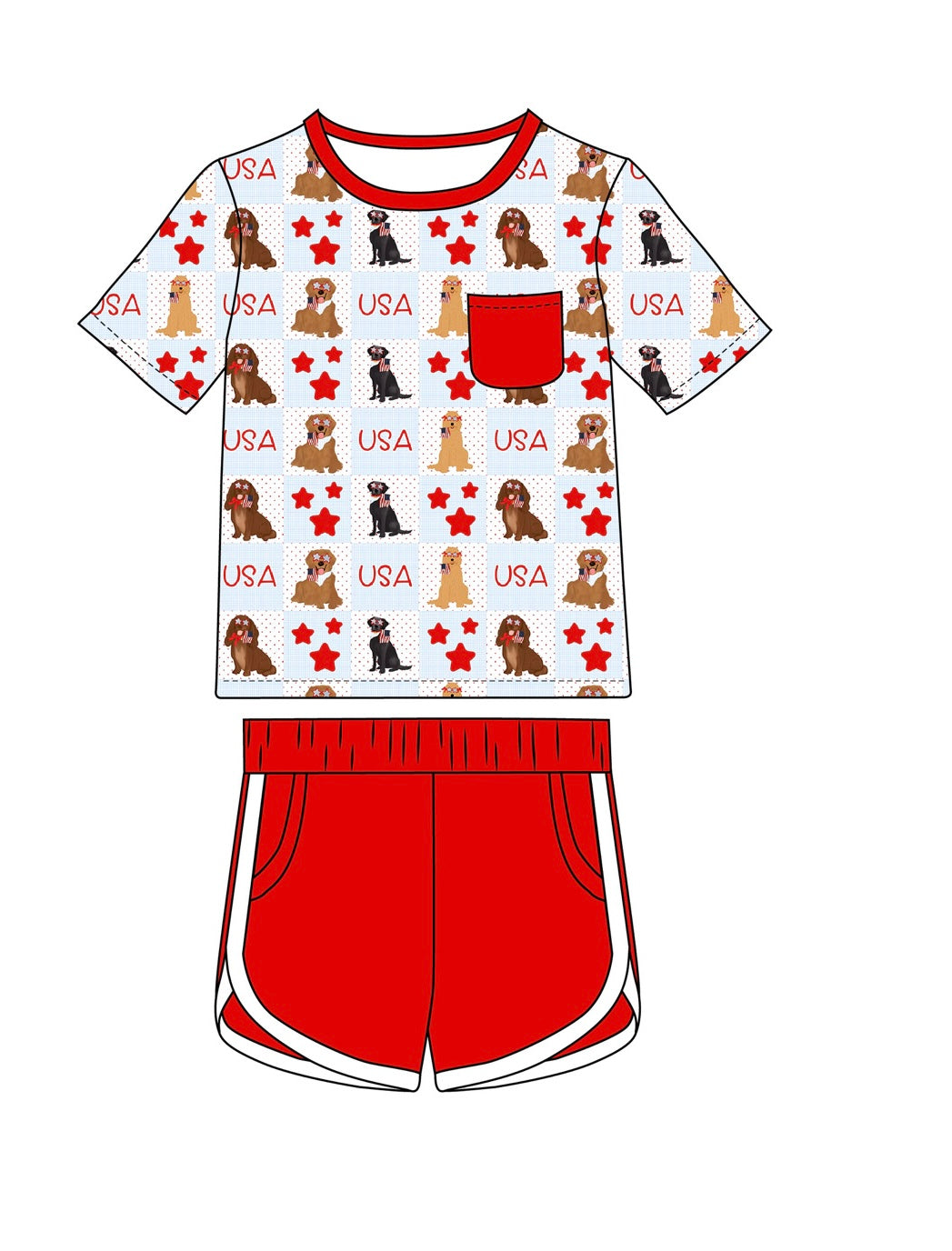 All-American Pups short set