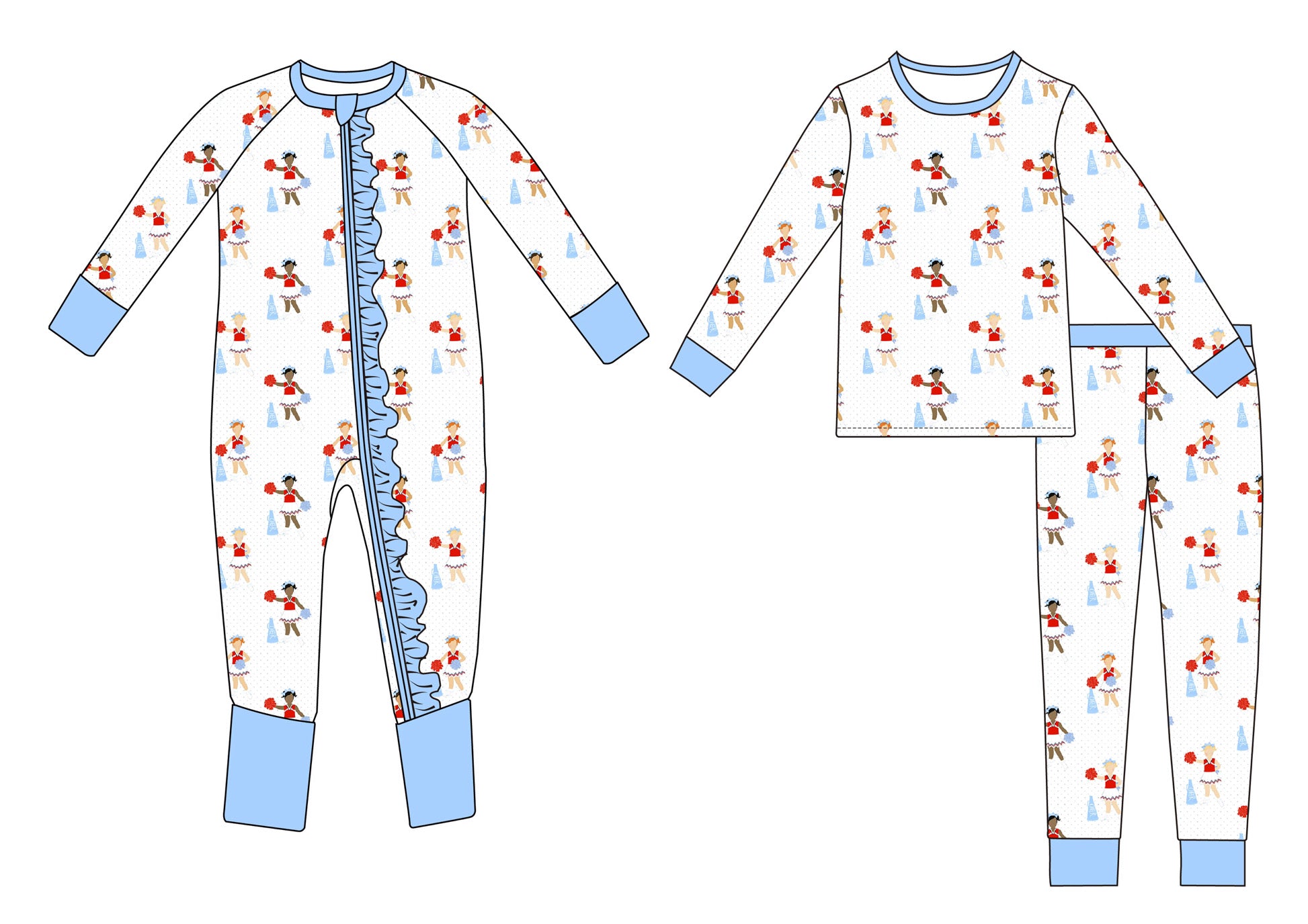 Ole Miss sleeper with ruffles